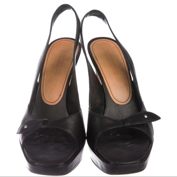 Jil Sander Leather Slingback Heels - Black - 39.5 - Picture 13 of 14